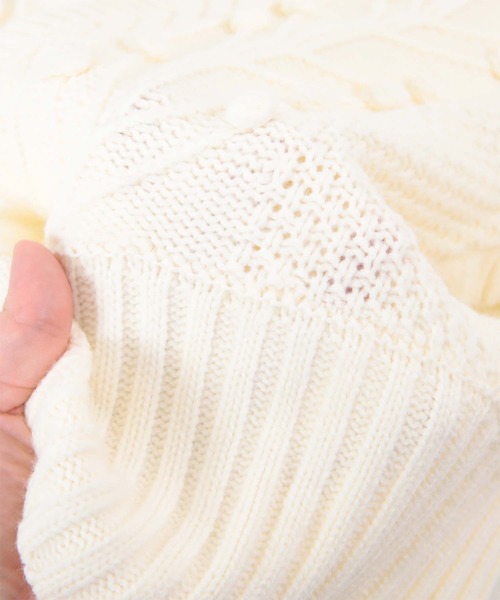 titivate（ティティベイト）の「ｶｼｭｸｰﾙﾎﾟｯﾌﾟｺｰﾝﾆｯﾄﾍﾞｽﾄ（ベスト・レディース・アイボリー/モカ/ブラウン系その他/ブラック・S/M）」の14枚目の写真