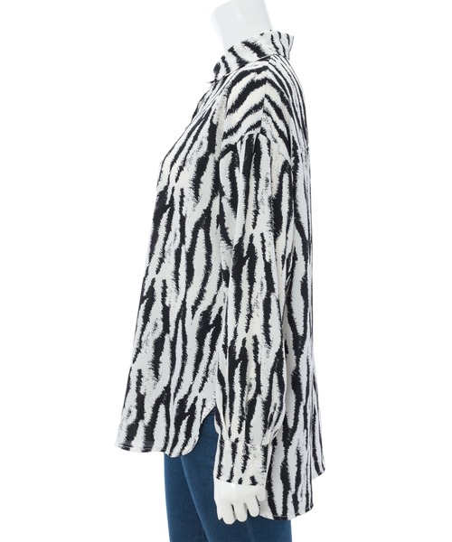 fifth calin（フィフスカラン）の「ゼブラ柄シャツ（シャツ/ブラウス・レディース・ブラック/ベージュ・MEDIUM）」の3枚目の写真