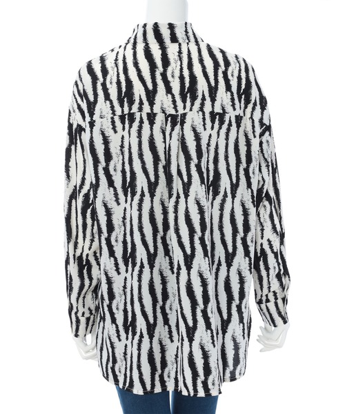 fifth calin（フィフスカラン）の「ゼブラ柄シャツ（シャツ/ブラウス・レディース・ブラック/ベージュ・MEDIUM）」の10枚目の写真
