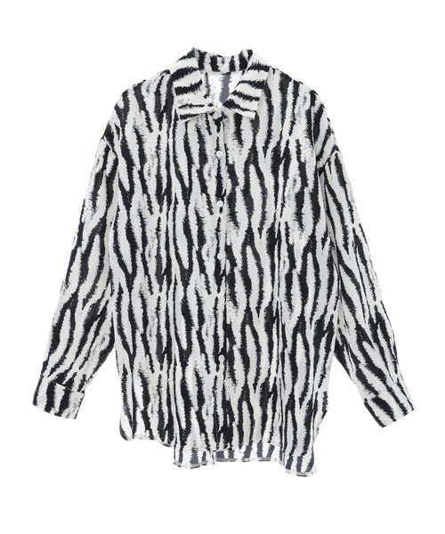 fifth calin（フィフスカラン）の「ゼブラ柄シャツ（シャツ/ブラウス・レディース・ブラック/ベージュ・MEDIUM）」の11枚目の写真