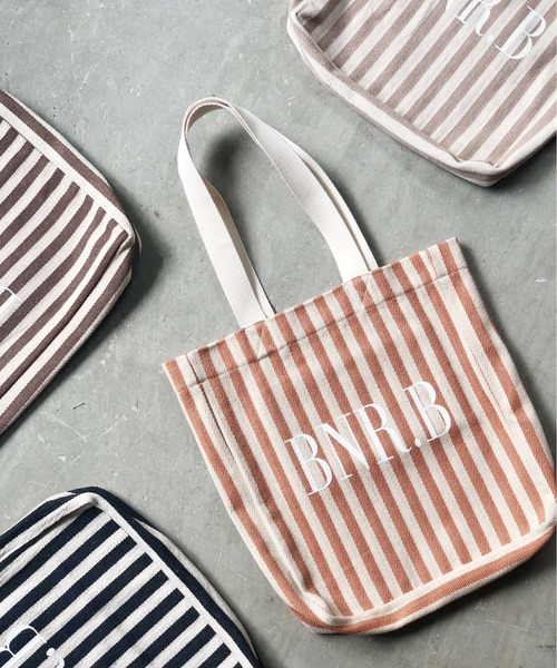 Banner Barrett（バナーバレット）の「キャンバスストライプトートバッグ（トートバッグ・レディース・ブラック/ブラウン/ベージュ/オレンジ・FREE）」の6枚目の写真