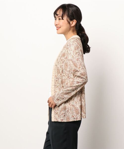 GGD（ジージーディー）の「ウォッシャブル麻チアフルプロウ゛ァンスギャザーカーデ（カーディガン/ボレロ・レディース・オレンジ・LL/L）」の3枚目の写真