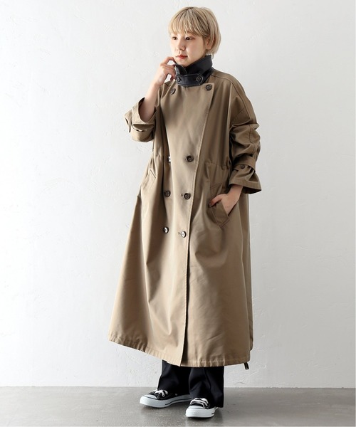 JOINT WORKS（ジョイントワークス）の「J-シャンブレーギャバフードトレンチコート（トレンチコート・レディース・ベージュ/ネイビー・FREE）」の3枚目の写真