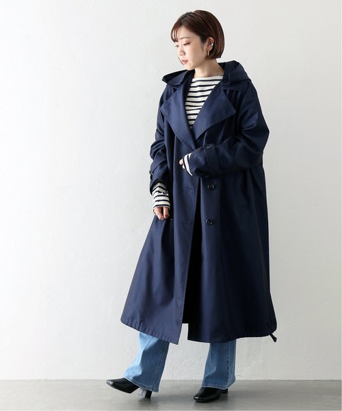 JOINT WORKS（ジョイントワークス）の「J-シャンブレーギャバフードトレンチコート（トレンチコート・レディース・ベージュ/ネイビー・FREE）」の14枚目の写真