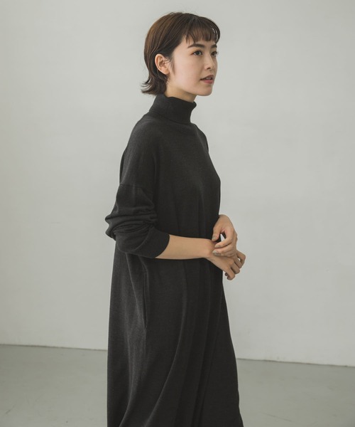 かぐれ（カグレ）の「ウールシルクニットワンピース（ワンピース・レディース・グレー系その他/ブラック系その他・FREE）」の4枚目の写真