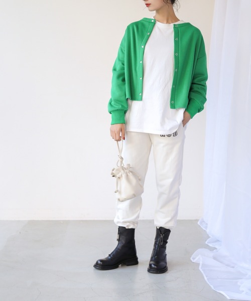 frames RAY CASSIN（フレームスレイカズン）の「【WEB限定】前後2WAY裏起毛ショートカーデ（カーディガン/ボレロ・レディース・ブラック/グリーン/杢グレー/ピンク・FREE）」の17枚目の写真