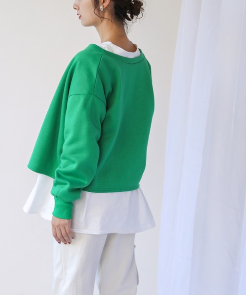 frames RAY CASSIN（フレームスレイカズン）の「【WEB限定】前後2WAY裏起毛ショートカーデ（カーディガン/ボレロ・レディース・ブラック/グリーン/杢グレー/ピンク・FREE）」の20枚目の写真