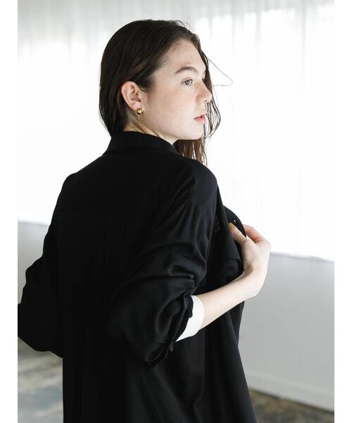 koe（コエ）の「フラップポケットシャツチュニック＊（シャツ/ブラウス・レディース・ライトグレー/ブラック/カーキ/ピンク・FREE）」の13枚目の写真