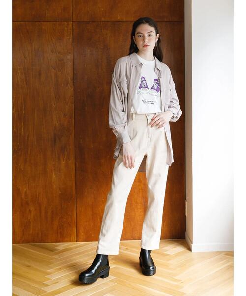 koe（コエ）の「フラップポケットシャツチュニック＊（シャツ/ブラウス・レディース・ライトグレー/ブラック/カーキ/ピンク・FREE）」の18枚目の写真