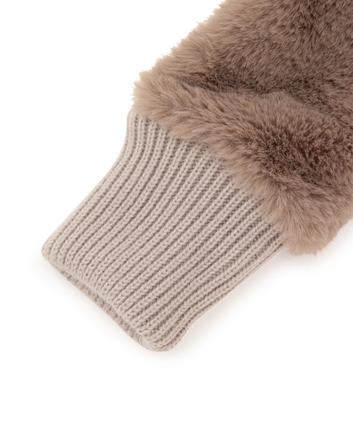 ROPE' PICNIC（ロペピクニック）の「エコファーフィンガーレスグローブ（手袋・レディース・グレー/ベージュ/ベージュ系その他・FREE）」の6枚目の写真