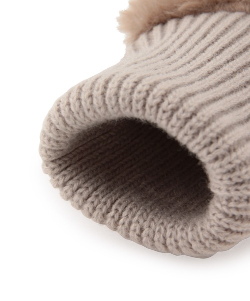 ROPE' PICNIC（ロペピクニック）の「エコファーフィンガーレスグローブ（手袋・レディース・グレー/ベージュ/ベージュ系その他・FREE）」の4枚目の写真