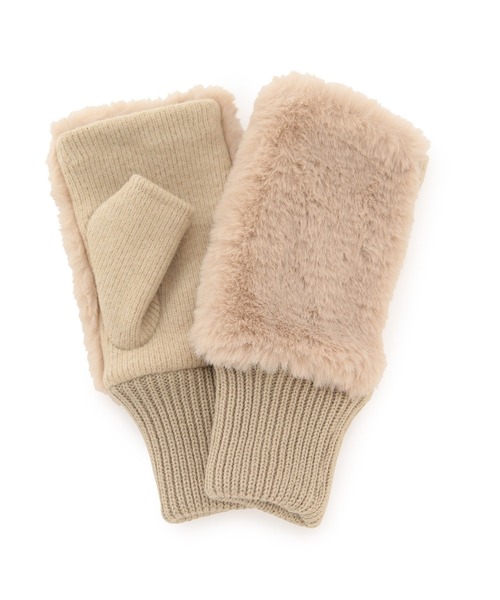 ROPE' PICNIC（ロペピクニック）の「エコファーフィンガーレスグローブ（手袋・レディース・グレー/ベージュ/ベージュ系その他・FREE）」の7枚目の写真