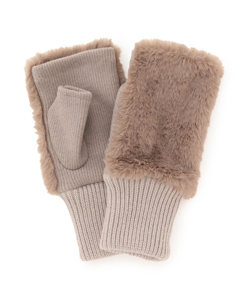 ROPE' PICNIC（ロペピクニック）の「エコファーフィンガーレスグローブ（手袋・レディース・グレー/ベージュ/ベージュ系その他・FREE）」の5枚目の写真