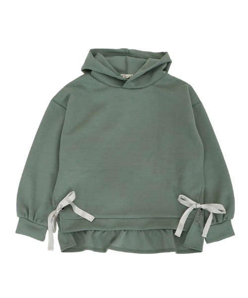 axes femme（アクシーズファム）の「サイドリボンパーカーＰＯ（Tシャツ/カットソー・レディース・キナリ/ブラック/グリーン/ピンク・MEDIUM）」の3枚目の写真