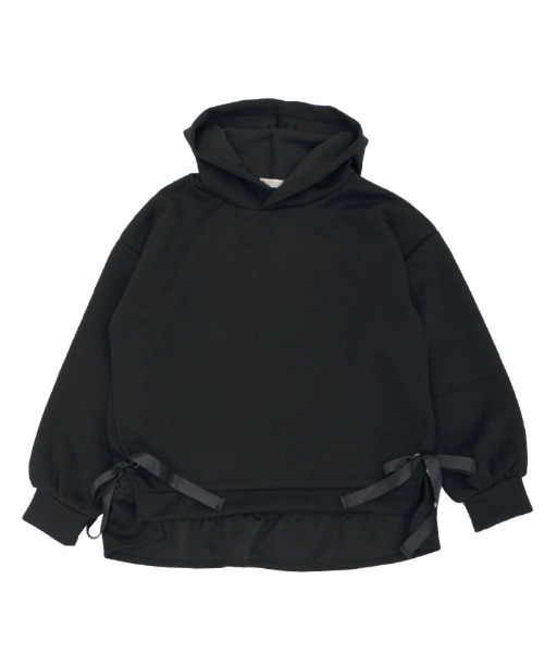 axes femme（アクシーズファム）の「サイドリボンパーカーＰＯ（Tシャツ/カットソー・レディース・キナリ/ブラック/グリーン/ピンク・MEDIUM）」の2枚目の写真