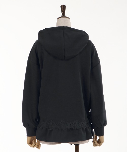 axes femme（アクシーズファム）の「サイドリボンパーカーＰＯ（Tシャツ/カットソー・レディース・キナリ/ブラック/グリーン/ピンク・MEDIUM）」の10枚目の写真