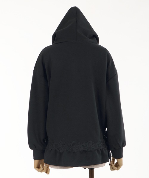 axes femme（アクシーズファム）の「サイドリボンパーカーＰＯ（Tシャツ/カットソー・レディース・キナリ/ブラック/グリーン/ピンク・MEDIUM）」の6枚目の写真