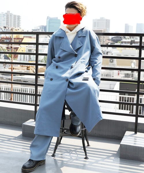 8(eight)(エイト)の「T/Rトレンチコート(トレンチコート・メンズ・ブラック/ブラウン/グレー系その他/グレイッシュブルー・MEDIUM/LARGE)」の12枚目の写真