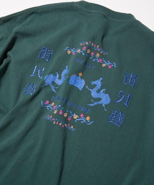 TOWNCRAFT（タウンクラフト）の「Towncraft PREP/タウンクラフトプレップ MACHIMINGEI&DRAGON LONG SLEEVE TEE/マチミンゲイ＆ドラゴン ロングスリーブ Tシャツ（Tシャツ/カットソー・メンズ・ホワイト/ブラック/グリーン・MEDIUM/LARGE）」の5枚目の写真