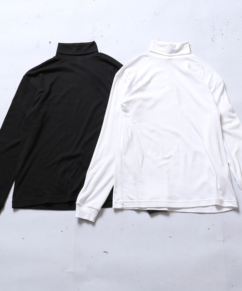 SPINNS（スピンズ）の「長袖タートルネックカットソー（Tシャツ/カットソー・メンズ・ホワイト/ブラック・M/L）」の5枚目の写真