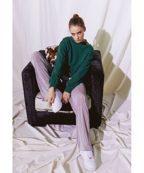 ALEXIA STAM(アリシアスタン)の「Collar Oversized Sweatshirt/カラーオーバーサイズスウェットシャツ(スウェット・レディース・ホワイト/チャコールグレー/グリーン・FREE)」の1枚目の写真