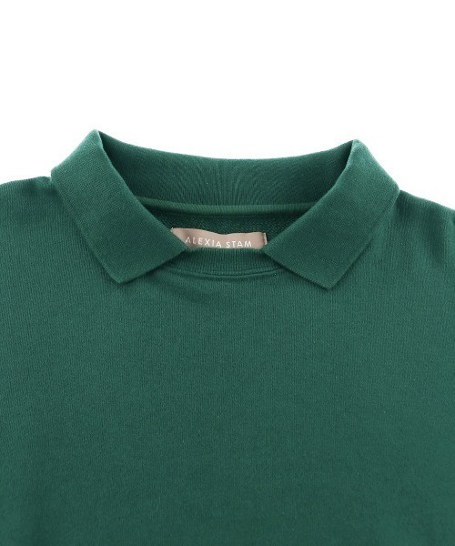 ALEXIA STAM(アリシアスタン)の「Collar Oversized Sweatshirt/カラーオーバーサイズスウェットシャツ(スウェット・レディース・ホワイト/チャコールグレー/グリーン・FREE)」の14枚目の写真