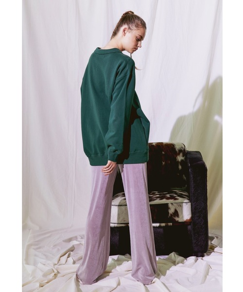 ALEXIA STAM(アリシアスタン)の「Collar Oversized Sweatshirt/カラーオーバーサイズスウェットシャツ(スウェット・レディース・ホワイト/チャコールグレー/グリーン・FREE)」の8枚目の写真