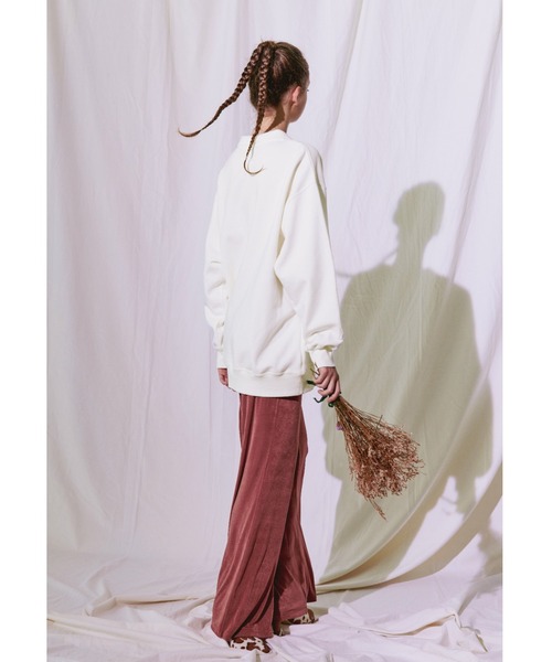 ALEXIA STAM(アリシアスタン)の「Collar Oversized Sweatshirt/カラーオーバーサイズスウェットシャツ(スウェット・レディース・ホワイト/チャコールグレー/グリーン・FREE)」の7枚目の写真