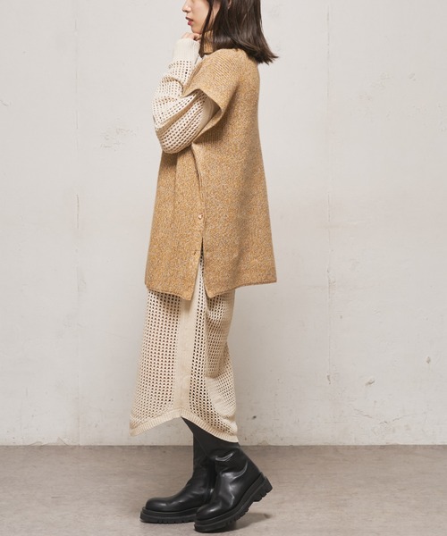 CIAOPANIC(チャオパニック)の「■メッシュ編みニットワンピース(ワンピース・レディース・ブラック/オフホワイト/オレンジ・FREE)」の19枚目の写真