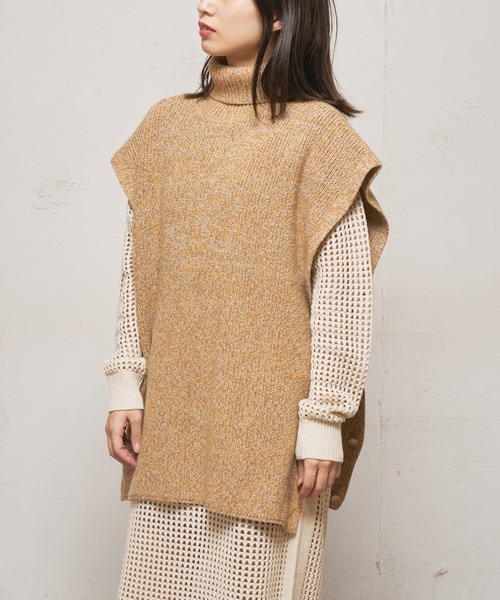 CIAOPANIC(チャオパニック)の「■メッシュ編みニットワンピース(ワンピース・レディース・ブラック/オフホワイト/オレンジ・FREE)」の12枚目の写真