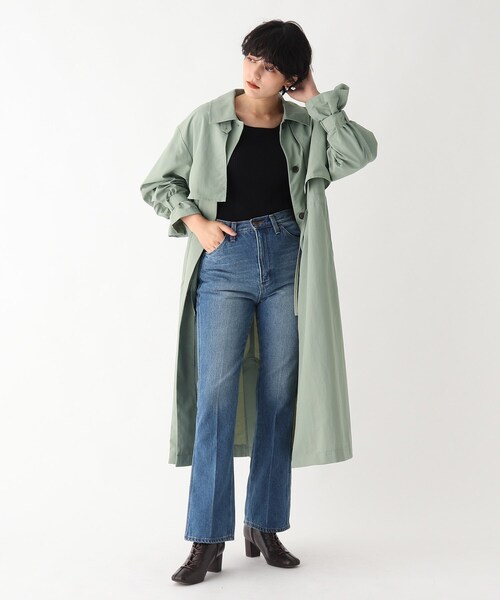 AG by aquagirl（エージーバイアクアガール）の「◆タスランウェザーフラップ付きステンカラーコート（ステンカラーコート・レディース・チャコールグレー/カーキ/ダークブラウン/ベージュ系7・38）」の5枚目の写真