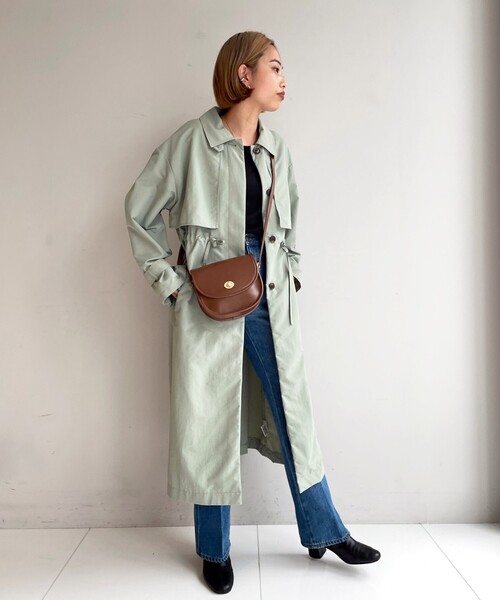 AG by aquagirl（エージーバイアクアガール）の「◆タスランウェザーフラップ付きステンカラーコート（ステンカラーコート・レディース・チャコールグレー/カーキ/ダークブラウン/ベージュ系7・38）」の19枚目の写真