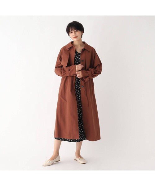 AG by aquagirl（エージーバイアクアガール）の「◆タスランウェザーフラップ付きステンカラーコート（ステンカラーコート・レディース・チャコールグレー/カーキ/ダークブラウン/ベージュ系7・38）」の6枚目の写真