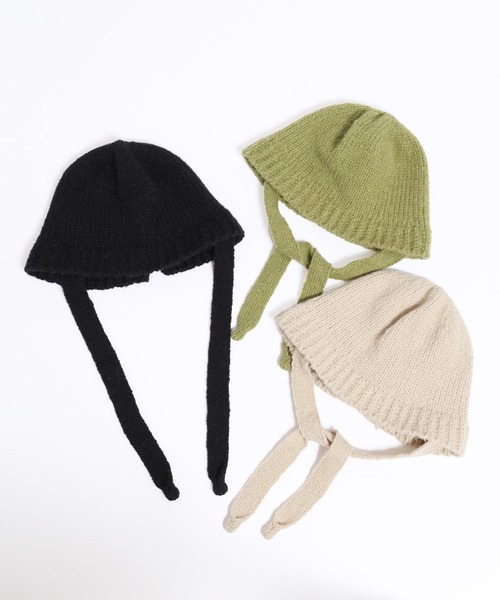 WC（ダブル シー）の「ストラップニットハット（ハット・レディース・グリーン/アイボリー/ブラック・FREE）」の10枚目の写真