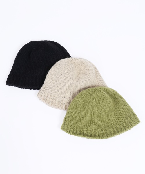 WC（ダブル シー）の「ストラップニットハット（ハット・レディース・グリーン/アイボリー/ブラック・FREE）」の4枚目の写真