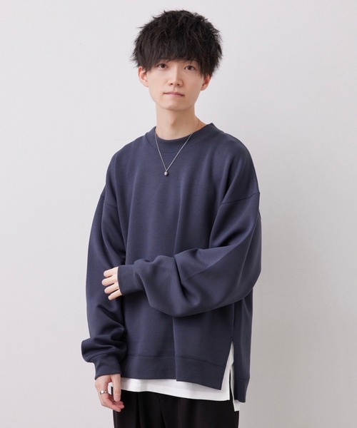 JUNRED(ジュンレッド)の「【こめ×JUNRed】モイストタッチモックネックスウェット(タンクトップ付き)(スウェット・メンズ・チャコールグレー/グリーン/オフホワイト・L/M/S)」の2枚目の写真