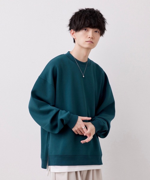 JUNRED(ジュンレッド)の「【こめ×JUNRed】モイストタッチモックネックスウェット(タンクトップ付き)(スウェット・メンズ・チャコールグレー/グリーン/オフホワイト・L/M/S)」の3枚目の写真
