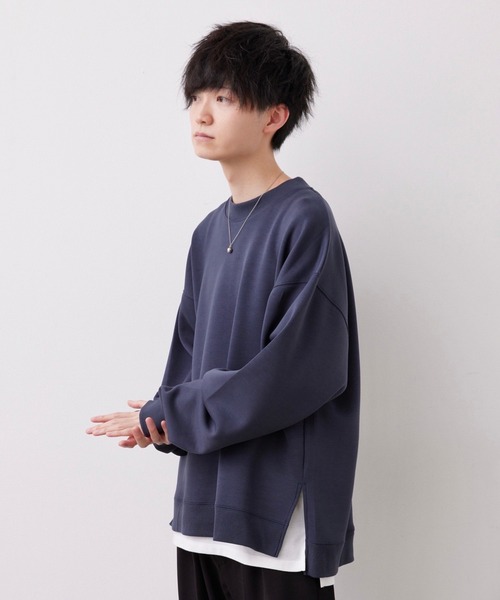 JUNRED(ジュンレッド)の「【こめ×JUNRed】モイストタッチモックネックスウェット(タンクトップ付き)(スウェット・メンズ・チャコールグレー/グリーン/オフホワイト・L/M/S)」の5枚目の写真