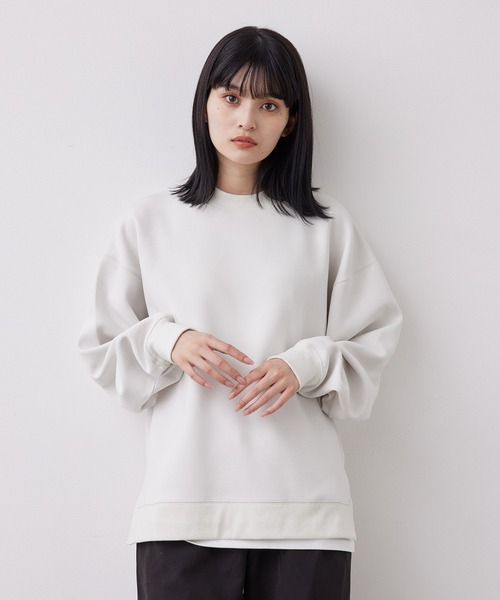 JUNRED(ジュンレッド)の「【こめ×JUNRed】モイストタッチモックネックスウェット(タンクトップ付き)(スウェット・メンズ・チャコールグレー/グリーン/オフホワイト・L/M/S)」の11枚目の写真