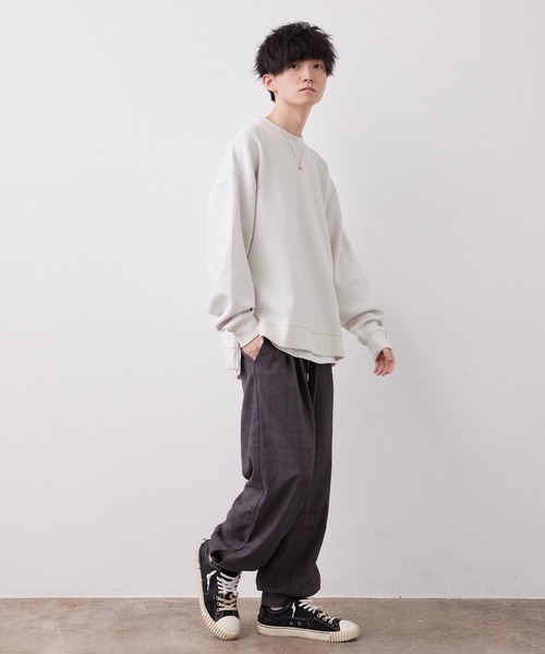 JUNRED(ジュンレッド)の「【こめ×JUNRed】モイストタッチモックネックスウェット(タンクトップ付き)(スウェット・メンズ・チャコールグレー/グリーン/オフホワイト・L/M/S)」の16枚目の写真