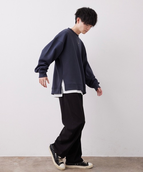 JUNRED(ジュンレッド)の「【こめ×JUNRed】モイストタッチモックネックスウェット(タンクトップ付き)(スウェット・メンズ・チャコールグレー/グリーン/オフホワイト・L/M/S)」の15枚目の写真