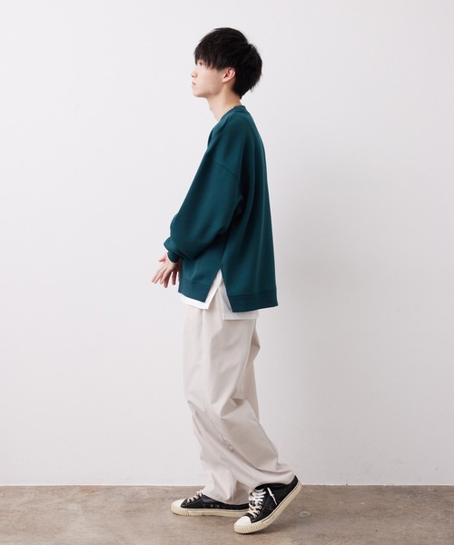 JUNRED(ジュンレッド)の「【こめ×JUNRed】モイストタッチモックネックスウェット(タンクトップ付き)(スウェット・メンズ・チャコールグレー/グリーン/オフホワイト・L/M/S)」の20枚目の写真