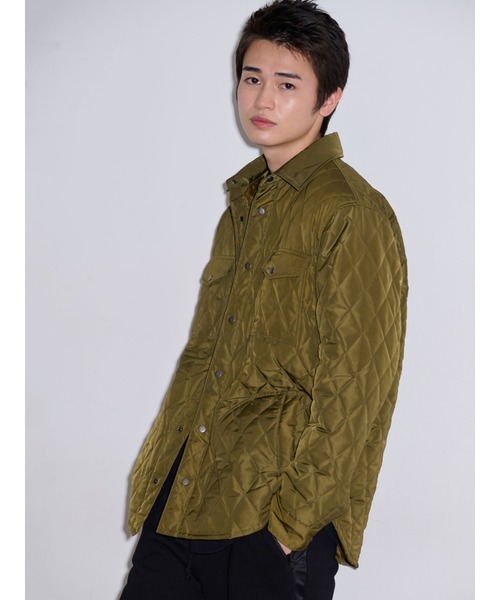 COTORICA（コトリカ）の「ダイヤキルト中綿シャツブルゾン（シャツ/ブラウス・メンズ・ブラック/オリーブ・MEDIUM/LARGE）」の9枚目の写真