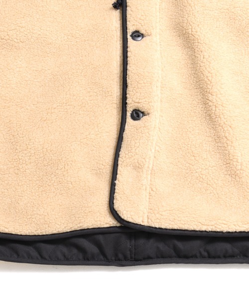 grn（ジーアールエヌ）の「［grn ジーアールエヌ］QUILTING×BOA RV COAT キルティング×ボア リバーシブル ロングコート GL132250Q（ノーカラーコート・レディース・オリーブ/ブラック・FREE）」の15枚目の写真