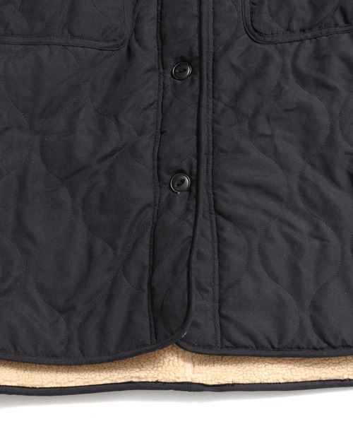 grn（ジーアールエヌ）の「［grn ジーアールエヌ］QUILTING×BOA RV COAT キルティング×ボア リバーシブル ロングコート GL132250Q（ノーカラーコート・レディース・オリーブ/ブラック・FREE）」の21枚目の写真