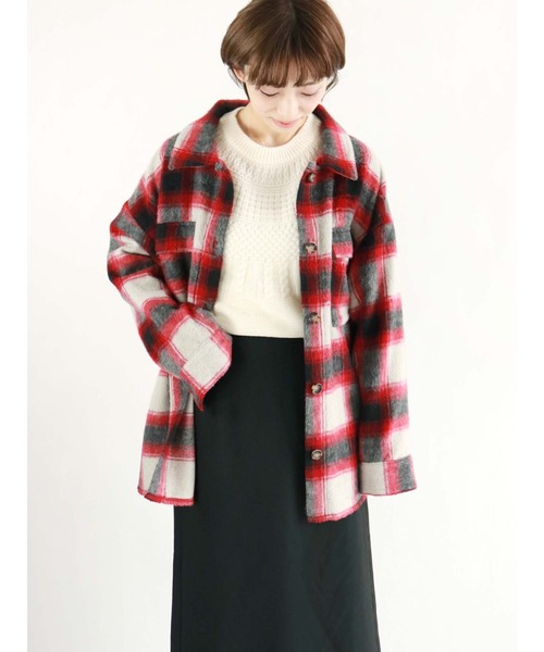 Lugnoncure（ルノンキュール）の「チェックCPOジャケット（その他アウター・レディース・ブラウン/ブルー/レッド・ﾌﾘ-）」の3枚目の写真
