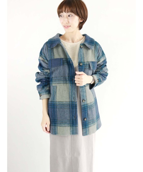 Lugnoncure（ルノンキュール）の「チェックCPOジャケット（その他アウター・レディース・ブラウン/ブルー/レッド・ﾌﾘ-）」の2枚目の写真
