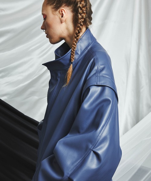 MAISON SPECIAL（メゾンスペシャル）の「《ユニセックスアイテム》プライムオーバー2WAYロイヤルレザーモッズコート 【MAISON SPECIAL/メゾンスペシャル】（モッズコート・メンズ・オフホワイト/ブラック/カーキ/ブルー・2/0/1）」の16枚目の写真