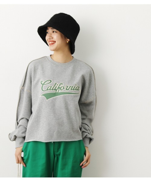 RODEO CROWNS WIDE BOWL(ロデオクラウンズワイドボウル)の「【WEB限定】CaliforniaショートスウェットWL(スウェット・レディース・杢グレー/ネイビー/イエロー系その他・FREE)」の1枚目の写真