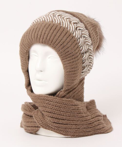 AFB Big Hooded Scarf ニット帽付きマフラー Amazon | [HGJH] マフラー レディース 帽子 スカーフ 手袋 2点